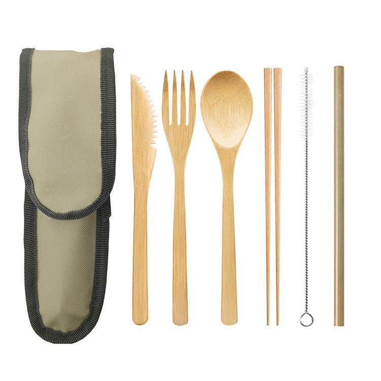 Bamboo Cutlery Set for Travel, Camping, and Everyday Use