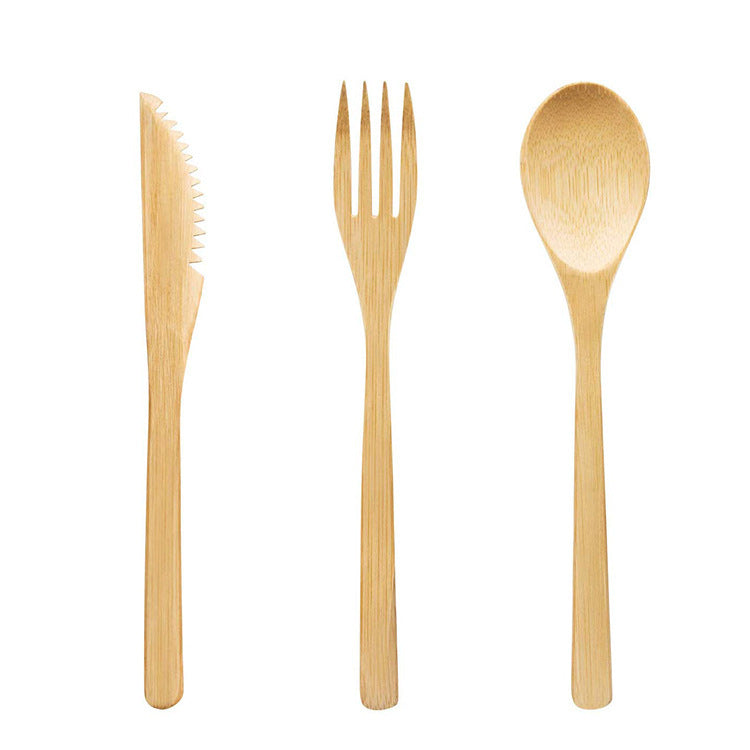 Bamboo Cutlery Set for Travel, Camping, and Everyday Use