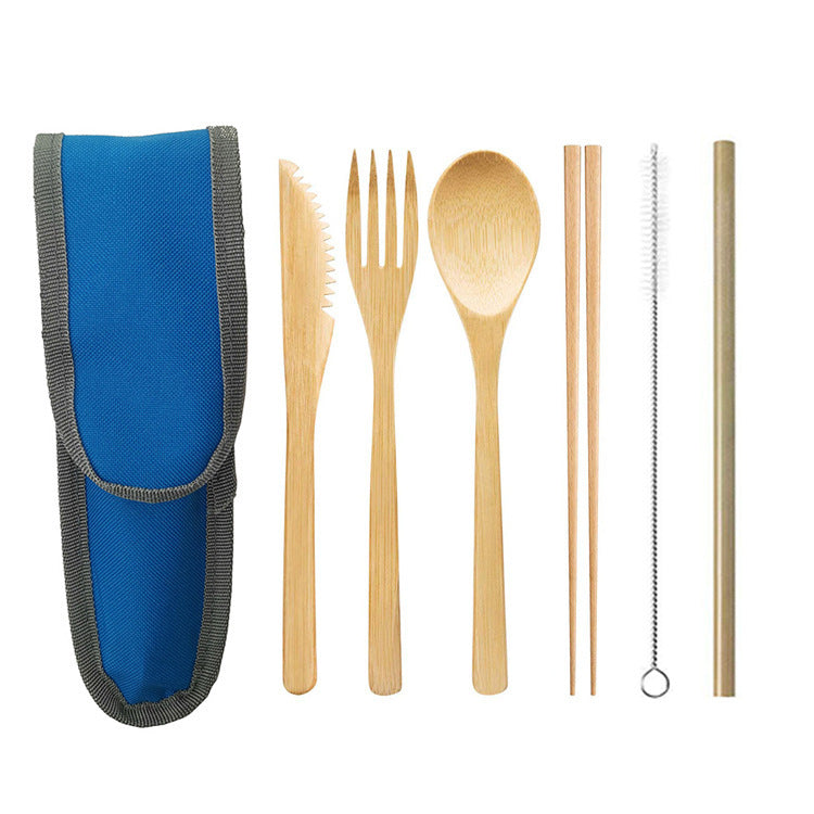 Bamboo Cutlery Set for Travel, Camping, and Everyday Use