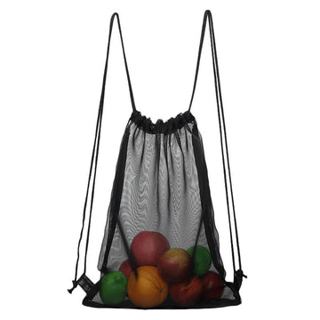 Reusable Mesh Shopping Bag filled with colorful fruits, perfect for sustainable grocery shopping.