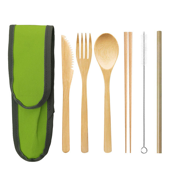 Bamboo Cutlery Set for Travel, Camping, and Everyday Use
