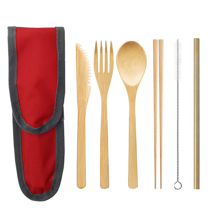 Bamboo Cutlery Set for Travel, Camping, and Everyday Use