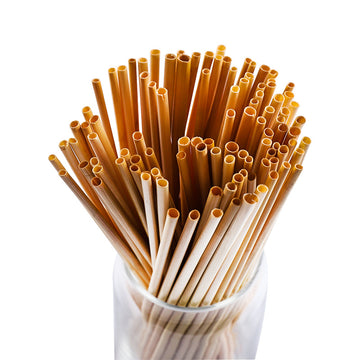 Natural Wheat Reusable Straw in a jar, showcasing eco-friendly alternative to plastic straws.