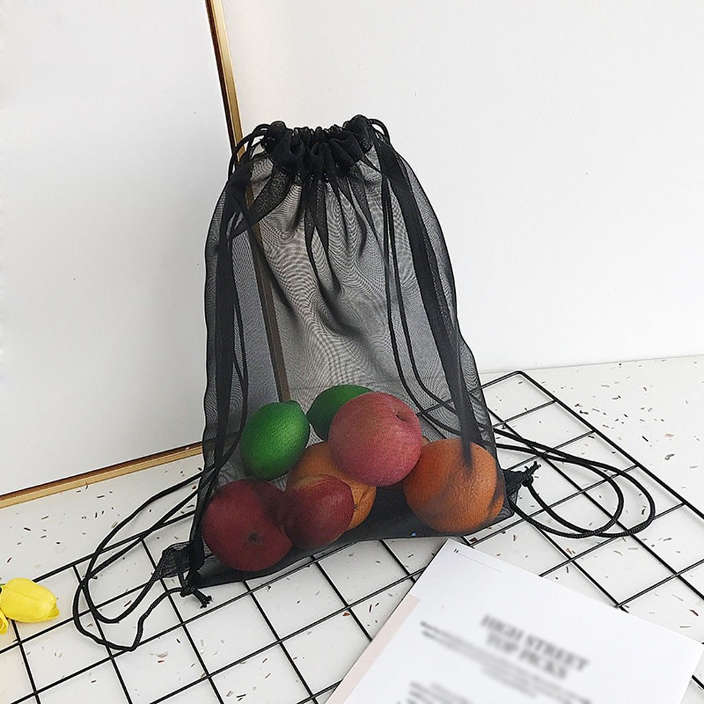 Reusable Mesh Shopping Bag with fruits inside, showcasing its versatility and eco-friendly design.
